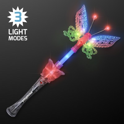 Large Musical Blinking Butterfly Wand - Domestic Imprint