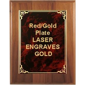 Cherry Plaque 8" x 10" - Red/Gold 5-7/8" x 7-7/8" Hi-Relief Plate