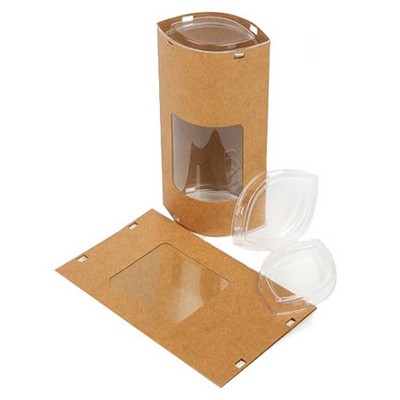 FDA Approved Kraft Paper Windowed Ellipse Tube