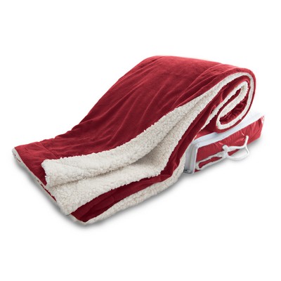 Oversized Micro Mink Sherpa Blanket - Red