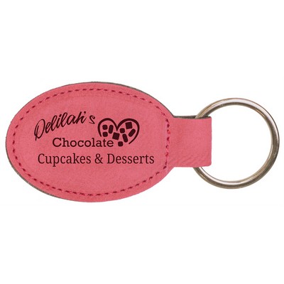 Leatherette Key Tag - Oval (3"x1.75")