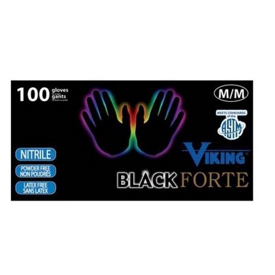 Viking® Black Forte™ Nitrile Disposable Gloves (Black)