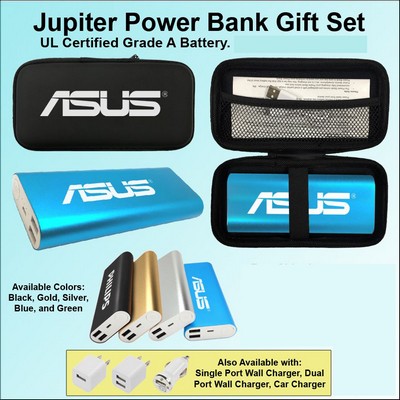 Jupiter Power Bank in Zipper Wallet 14,000 mAh - Blue