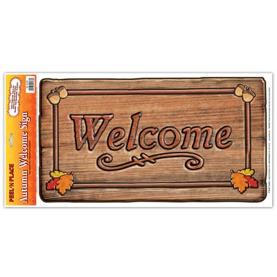 Autumn Welcome Sign Peel 'n Place Wall Cling