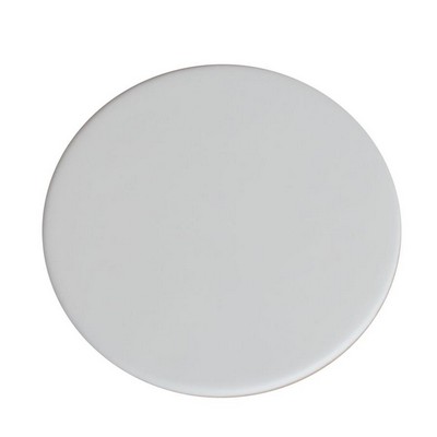 4" Classic White Leatherette Round Coaster