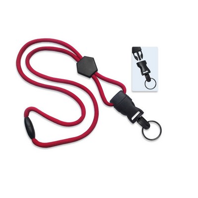 1/4" Blank Detachable Lanyard w/Diamond Slide &amp; Split Ring (Red)