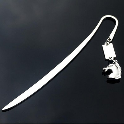 Metal Bookmark w/Horse Pendant