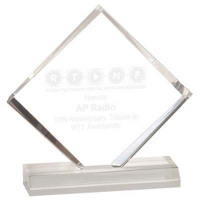 Clear Diamond Jewel Beveled Acrylic Award (4" x 4")