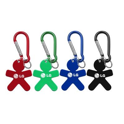 Figure Shaped Aluminum Key Holder & Dog Tag w/Carabiner