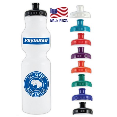 Bike Bottle 28 Oz. plastic water bottles push spout