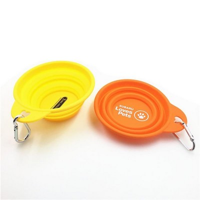 Folding Silicone Pet Bowl w/Carabiner