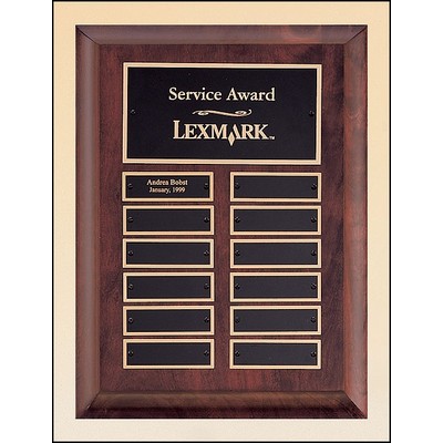 Airflyte® Cherry Finish Perpetual Plaque w/12 Black Brass Plates