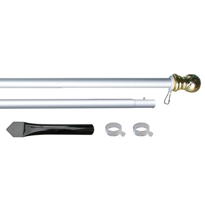 8' Silver Aluminum Display Pole