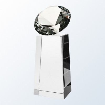 Clear Diamond Slant Optic Crystal Award - Small