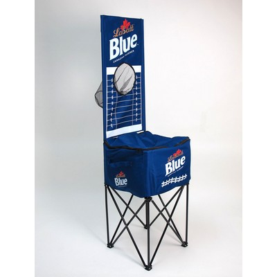 Insulated Folding Beverage Cooler with Football Toss Game