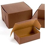 Lock Corner Cocoa Kraft Cake Bakery Box (8"x8"x3")