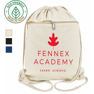 Active Drawstring Bag Backpack Eco Friendly Canvas Natural