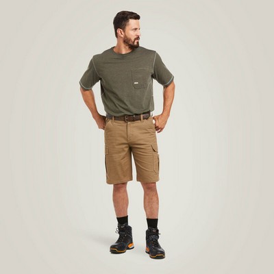 Ariat® Men's Field Khaki Rebar® Relaxed Made Tough™ DuraStretch™ Cargo Shorts