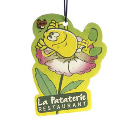 4" Die Cut Shape Custom Full Color Printed Air Freshener/Air Deodorizer w/Bubblegum Scent HV