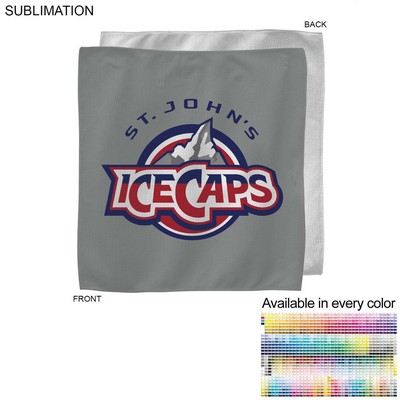 Colored Microfiber Dri-Lite Terry Rally, Sports, Skate Towel, 15x15 Sublimated Edge to Edge 1 side