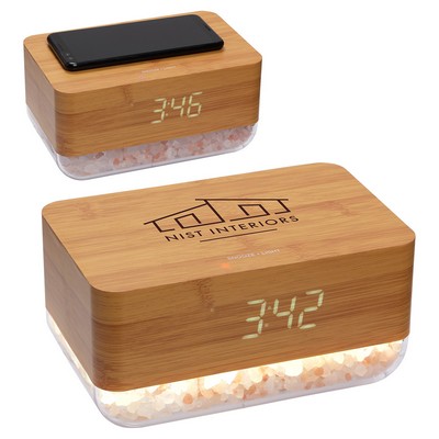 Sunrise Alarm Clock with Himalayan Salt Lamp + Wireless Charger