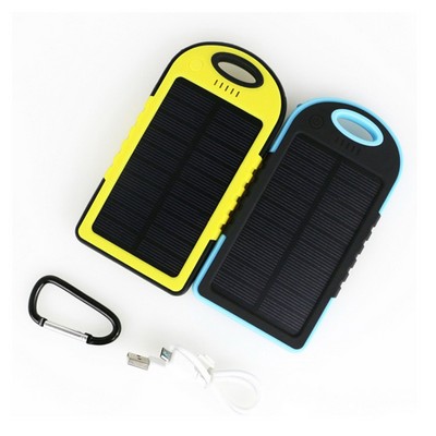 5000mAh Camping Solar Charger w/LED Flashlight