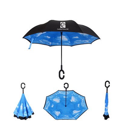 Full Color Imprint 23 Inches 8 Ribs Double-layer Manual Open C Umbrella