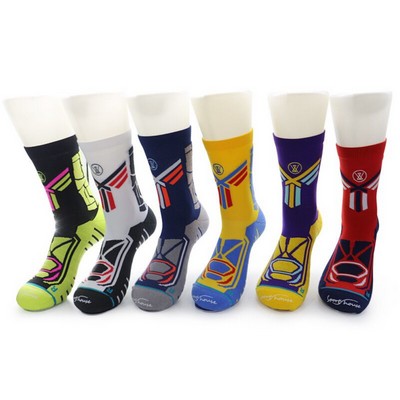 Sports Athletic Ribbed Crew Sock