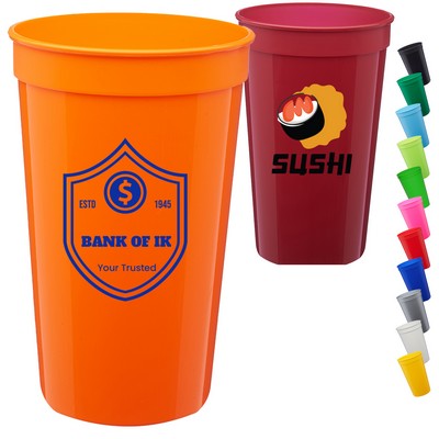 22 oz. Large Plastic Stadium Cup w/ Custom Imprint