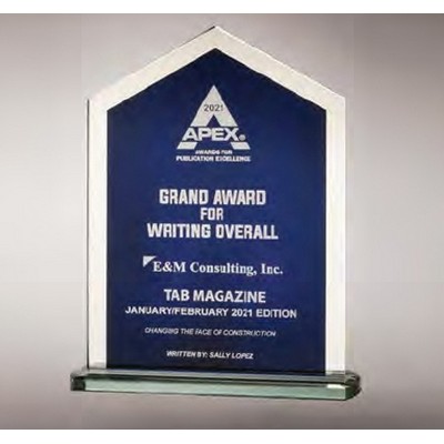 Pinnacle Series Glass Award w/Silver Mirror Border