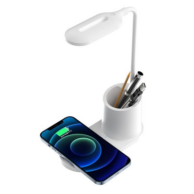 Multi Function Table Lamp With Pen Holder And Wireless Charger