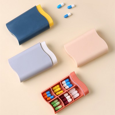 Plastic 6 Compartments Portable Pocket Pill Box