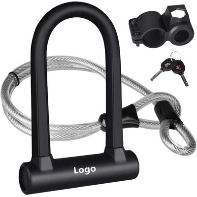 Heavy Duty Combination Bicycle D Lock Bike U Lock with Cable