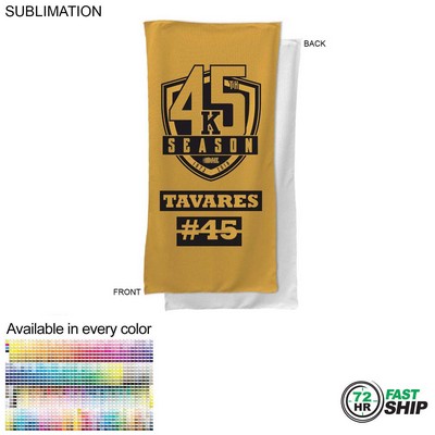 72 Hr Fast Ship - Team Towel in Microfiber Dri-Lite Terry, 22x44, Sublimated Bench, shower towel