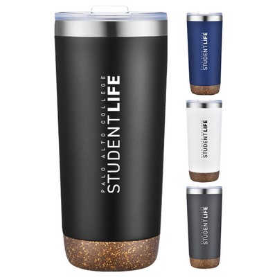 22 Oz. Stainless Steel Vacuum Tumbler w/Cork Bottom