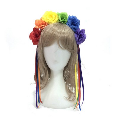 Pride Rainbow Rose Headband