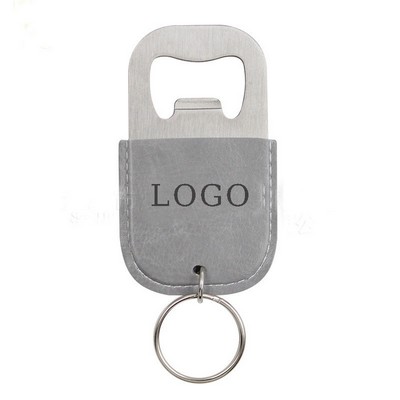 PU Handle Bottle Opener With Keychain