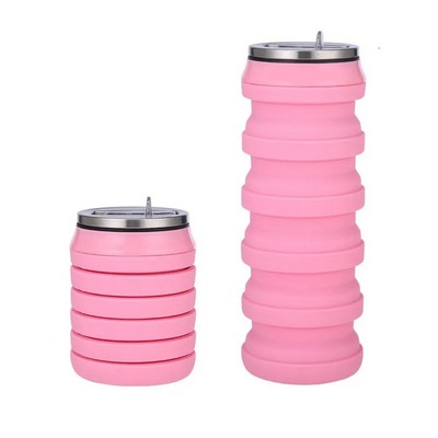 480ml Silicone Pop Can Collapsible Sports Water Bottle