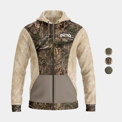 Mossy Oak® Men's 8.2 Oz. Polar Fleece Zipper Hoodie W/ Pockets