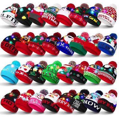 Christmas LED Light-up Knitted Beanie