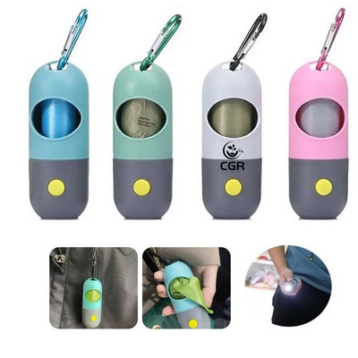 Dog Waste Bag Dispenser with LED Flashlight for Pet Leash