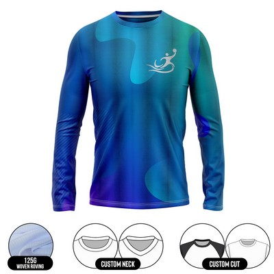 Women's Full Sublimation Long Sleeve T-Shirt - 125G Performance Waffle Grid