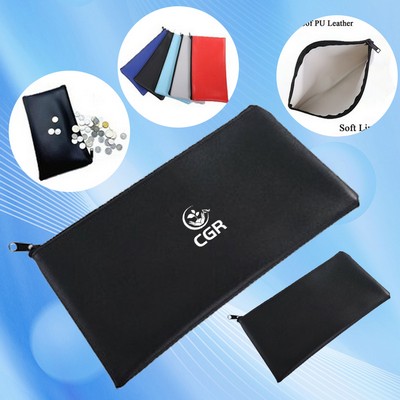 Faux Leather Cash Deposit Pouch