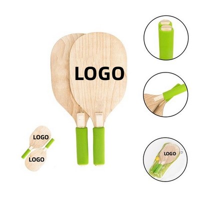 Natural Feel Wooden Badminton Racket (2-Pack)