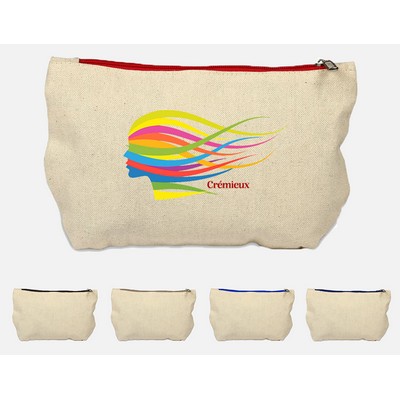 Full Color Heavy Canvas Zippered Travel / Makeup Pouch