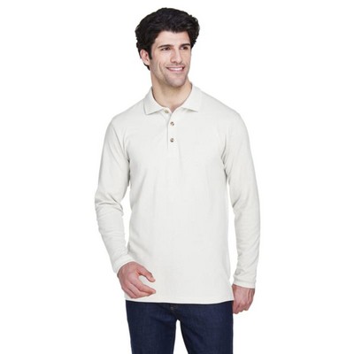 UltraClub Adult Long-Sleeve Classic Piqué Polo