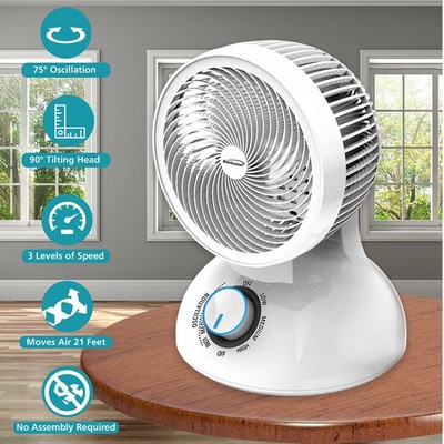 Brentwood 6 Inch 3 Speed Oscillating Air Circulator Desktop Fan