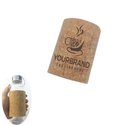 Reusable Compatible cork Coffee Cup/bottle Sleeve with elastic band