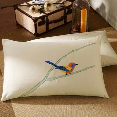 11.8 x 19.7 Inch Embroidery Premium Square Linen Throw Pillowcase With Hidden Zipper