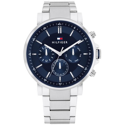 Tommy Hilfiger® Gents Stainless Steel Watch w/Navy Blue Multi-Functional Dial